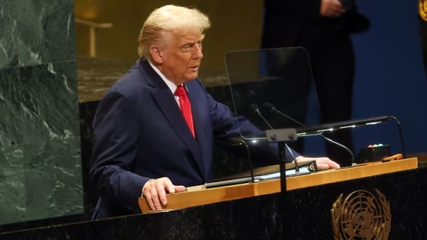 Donald Trump addresses the United Nations General Assembly