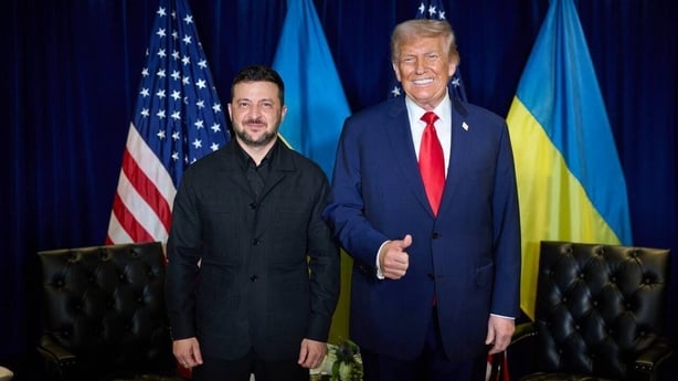 Vloydymr Zelensky with Donald Trump at the UN