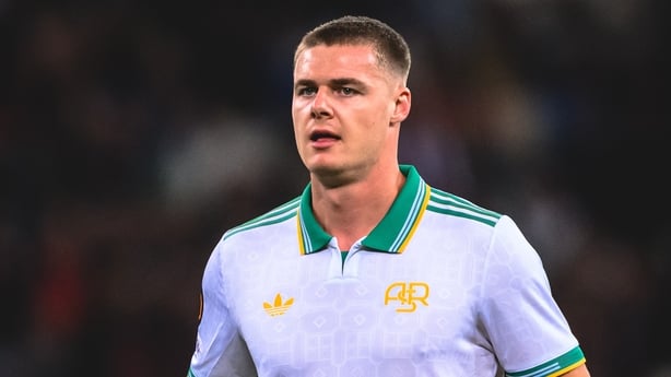 Evan Ferguson of AS Roma during the UEFA Europa League 2025/26 League Phase MD1 match between OGC Nice and AS Roma at Grand Stade de Nice on September 24, 2025 in Nice, France.