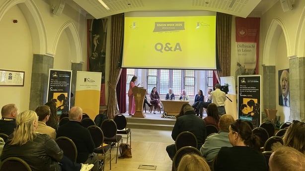 Speakers on stage at an event held by the Simon Communities in Galway as part of a week-long campaign highlighting homelessness