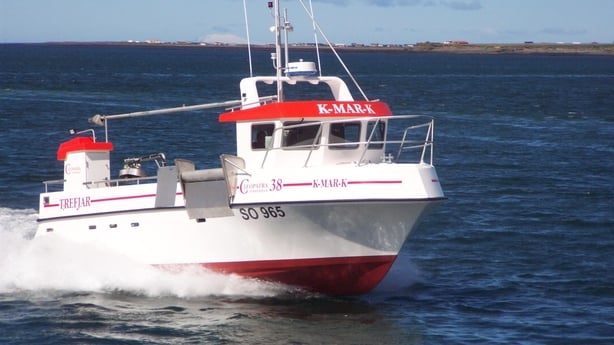 A picture of Kevin McCloskey's boat out in the water