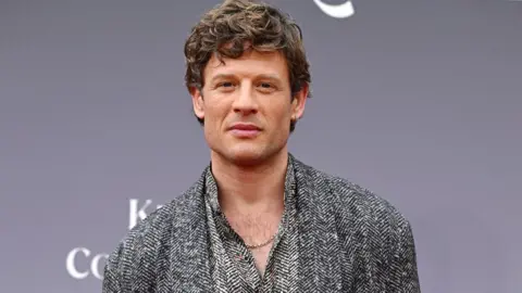 Getty Images James Norton, wearing a black and white patterned shirt, attends the "King & Conqueror" Global Premiere at the BFI Southbank on August 14, 2025 in London, England