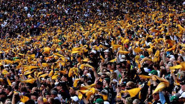 Steelers fans wave their 'Terrible Towels'